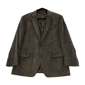 Lauren Ralph Lauren Blazer Mens 46R Olive Green Corduroy 2 Button Paisley Lining
